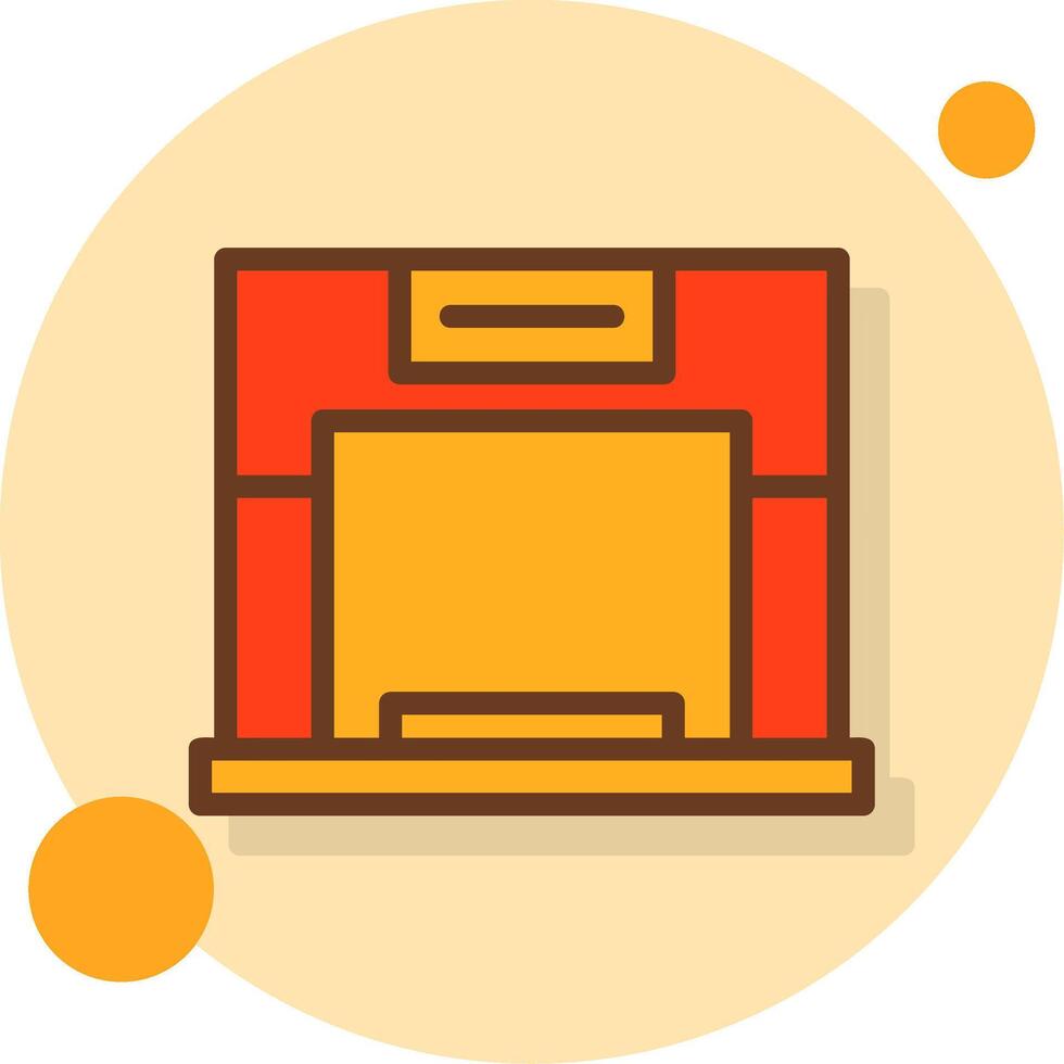 Fireplace Filled Shadow Circle Icon vector