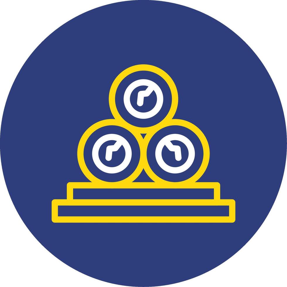 Firewood Dual Line Circle Icon vector