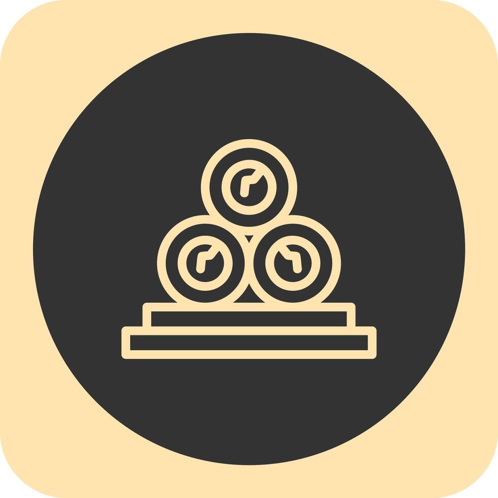 Firewood Linear Round Icon vector