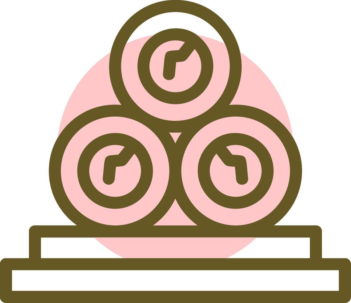 Firewood Linear Circle Icon vector