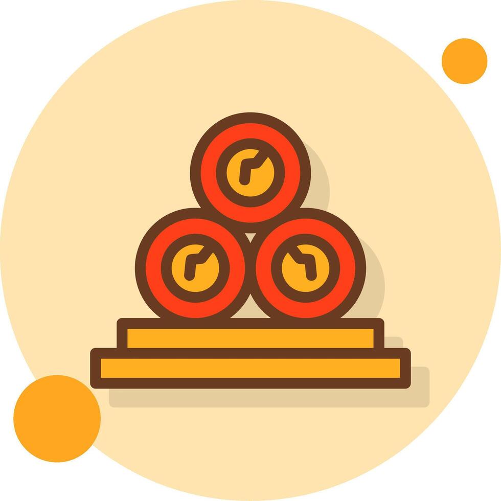 Firewood Filled Shadow Circle Icon vector