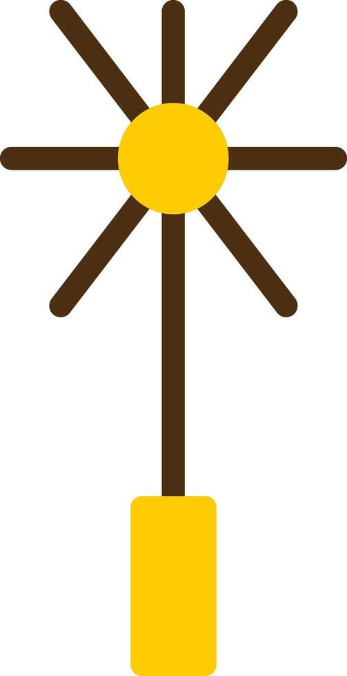 Chimney Brush Yellow Lieanr Circle Icon vector