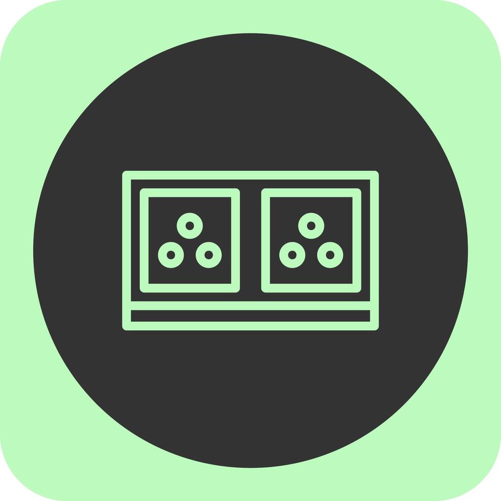 Electric Socket Linear Round Icon vector