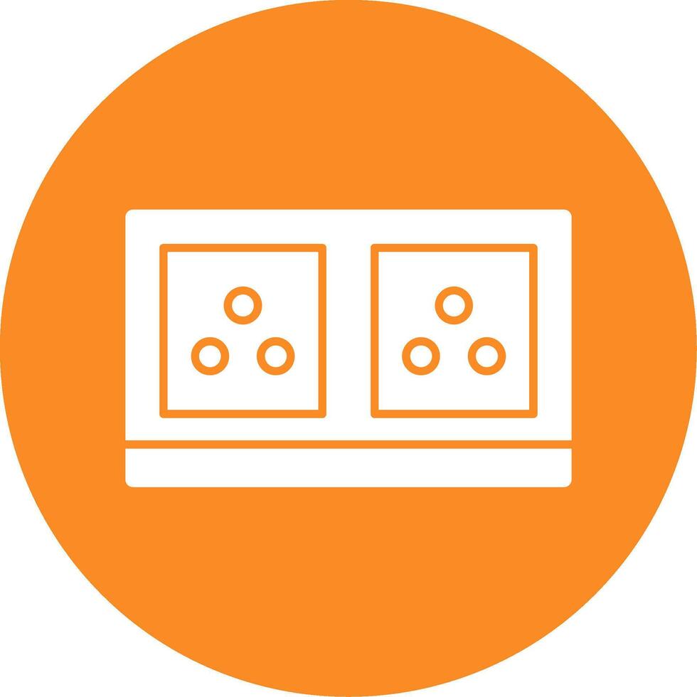 Electric Socket Glyph Circle Icon vector