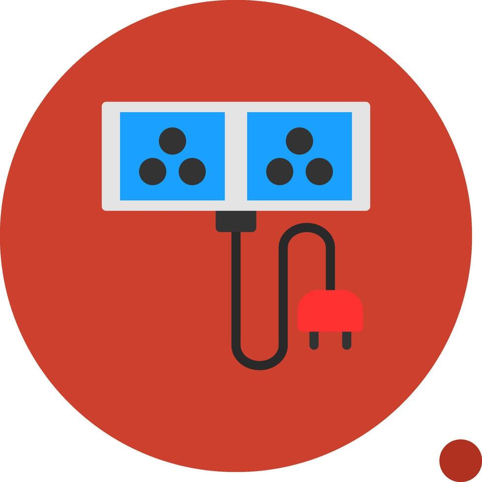 Extension Cord Flat Shadow Icon vector