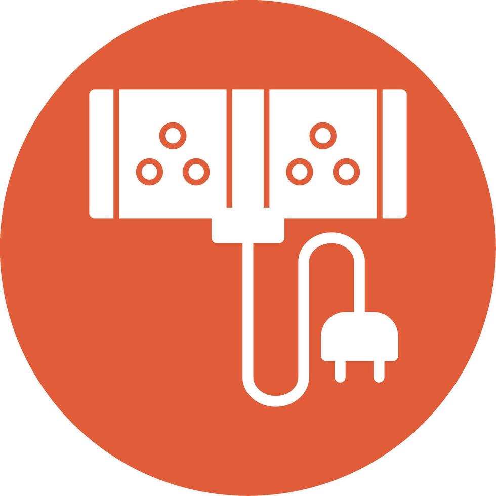 Extension Cord Glyph Circle Icon vector