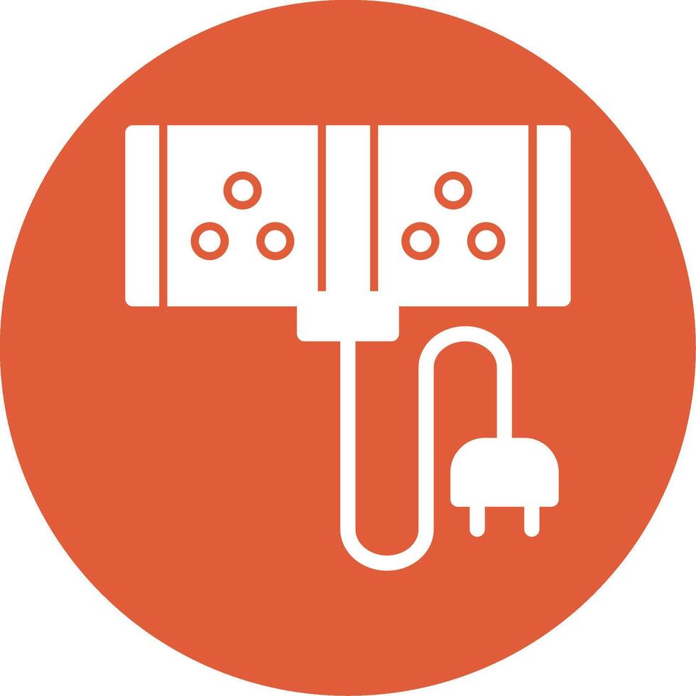 icono de círculo de glifo de cable de extensión vector