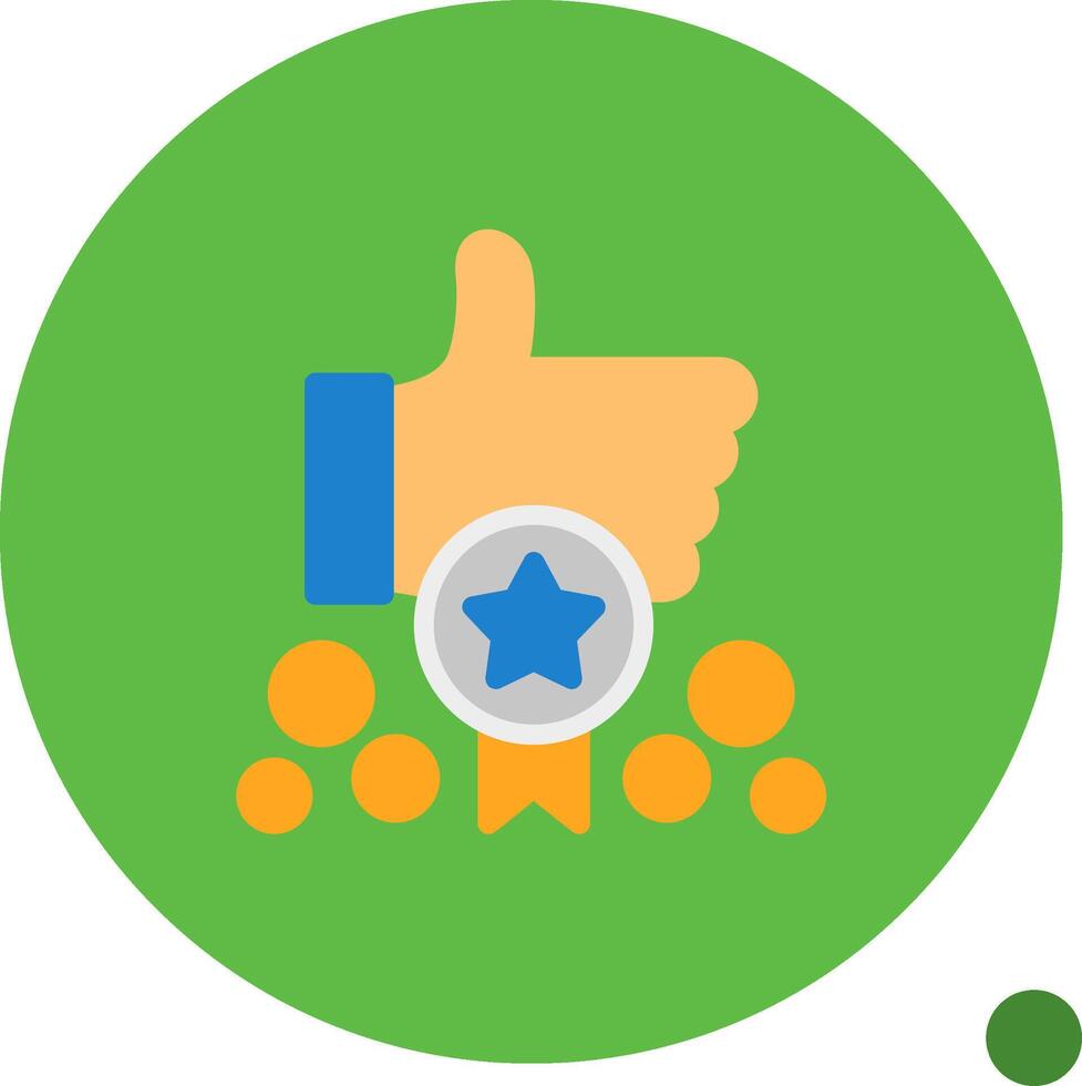 Hand with a badge for participation Flat Shadow Icon vector