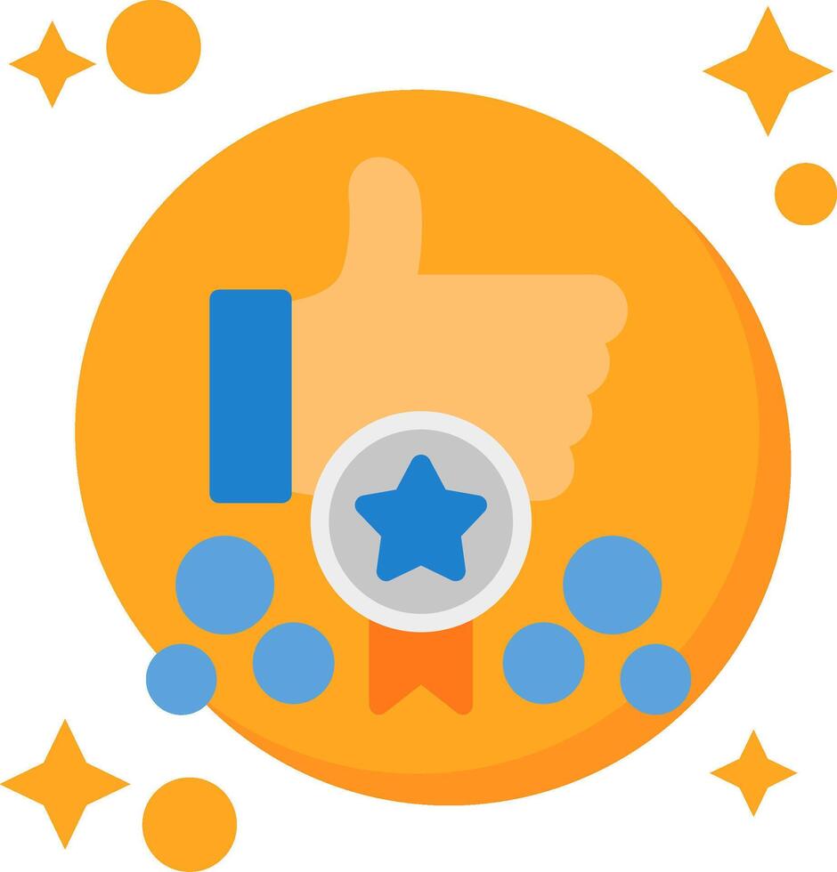 Hand with a badge for participation Tailed Color Icon vector