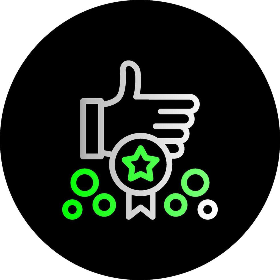 Hand with a badge for participation Dual Gradient Circle Icon vector