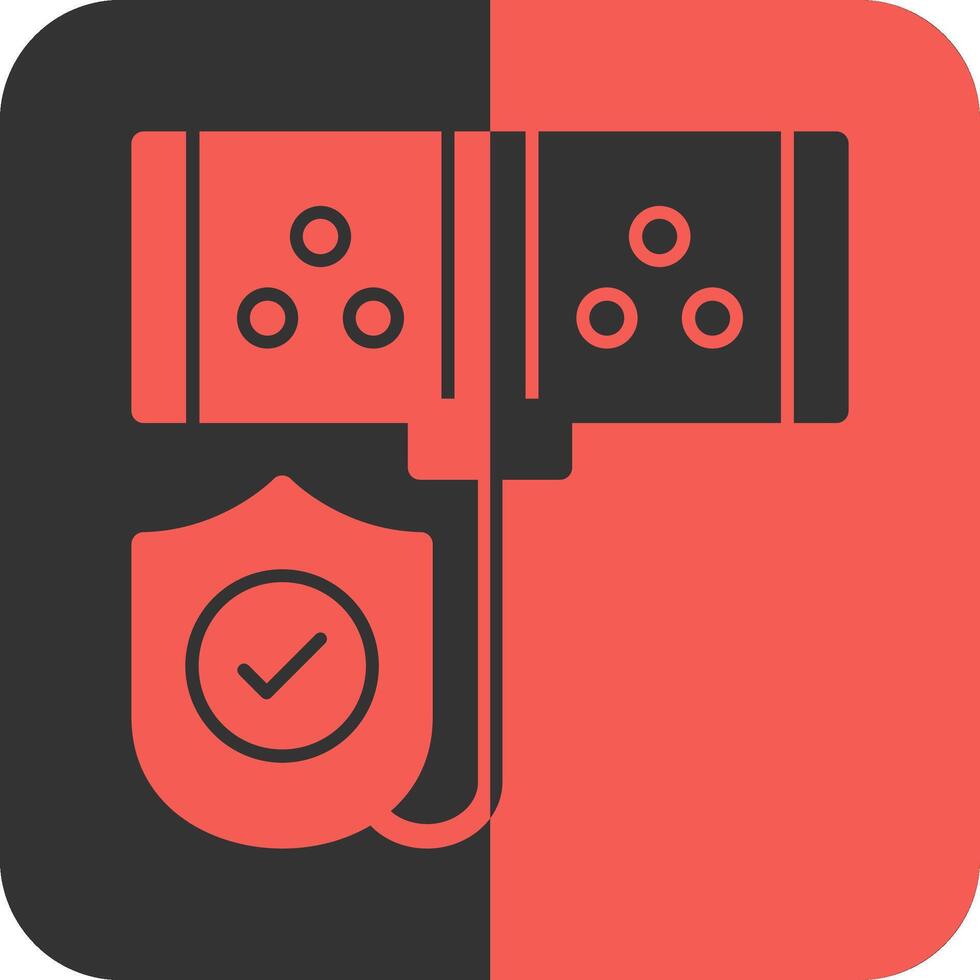 Surge Protector Red Inverse Icon vector