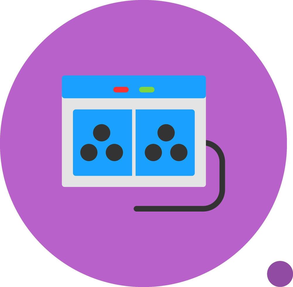 Power Strip Flat Shadow Icon vector