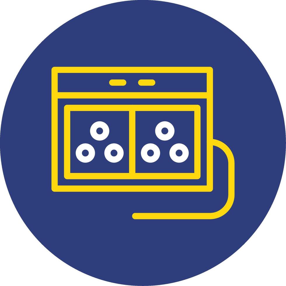 Power Strip Dual Line Circle Icon vector