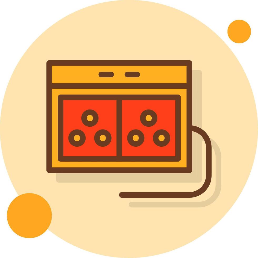 Power Strip Filled Shadow Circle Icon vector