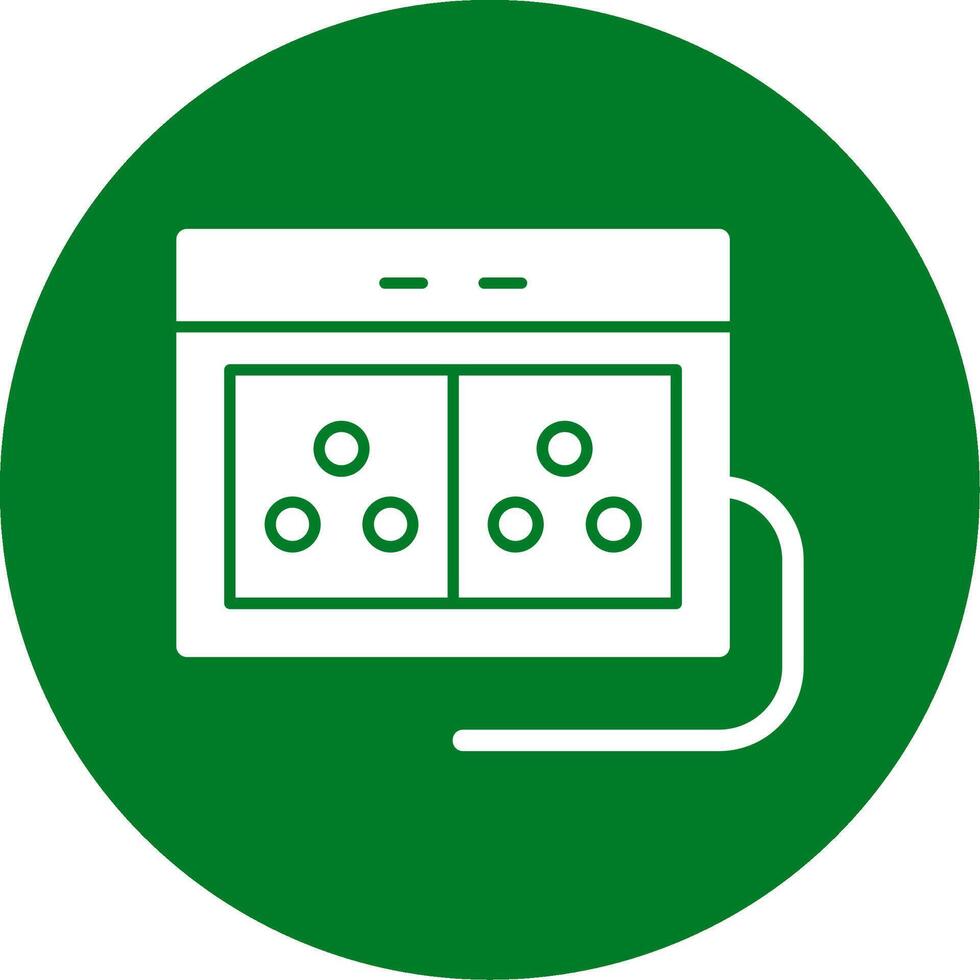 Power Strip Glyph Circle Icon vector