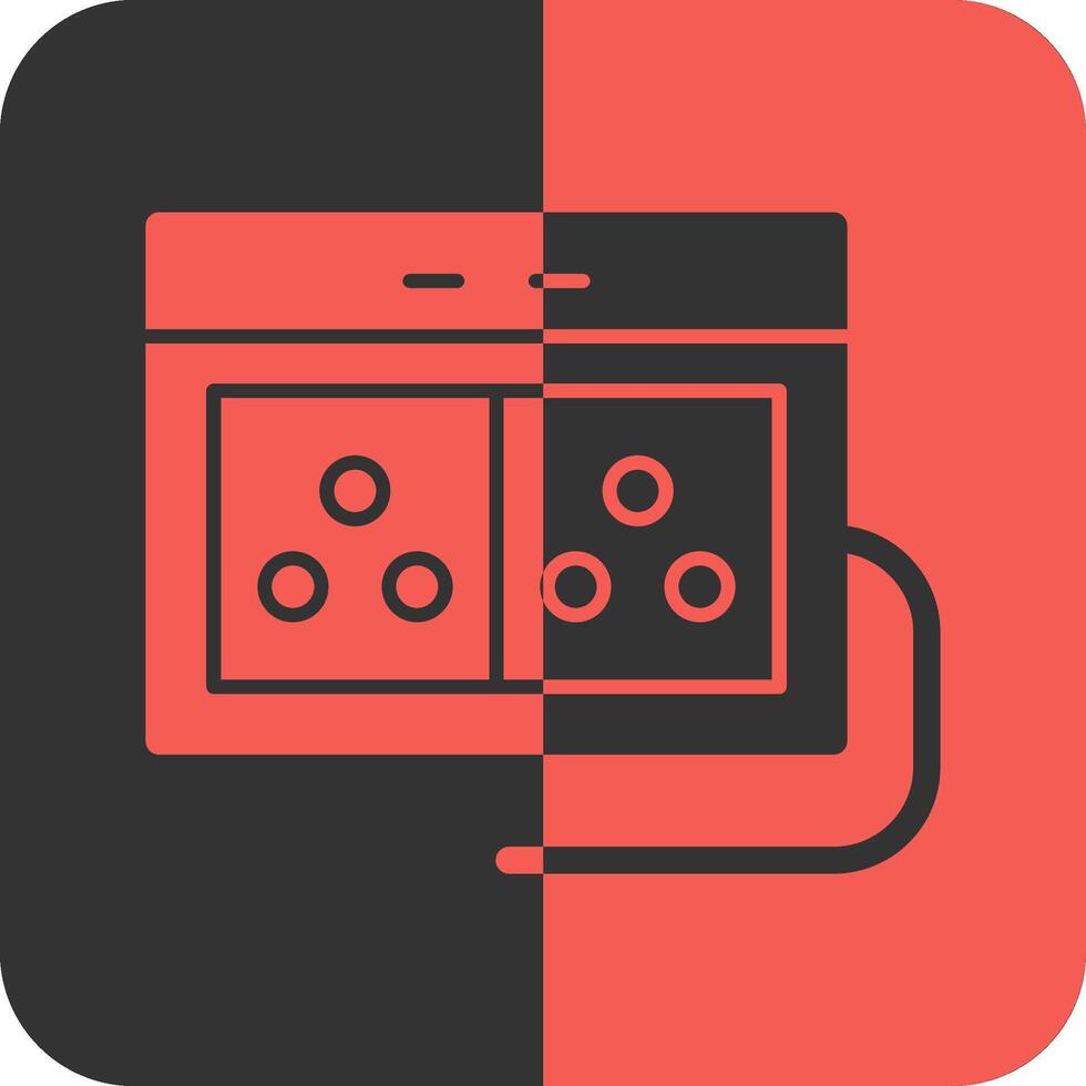 Power Strip Red Inverse Icon vector