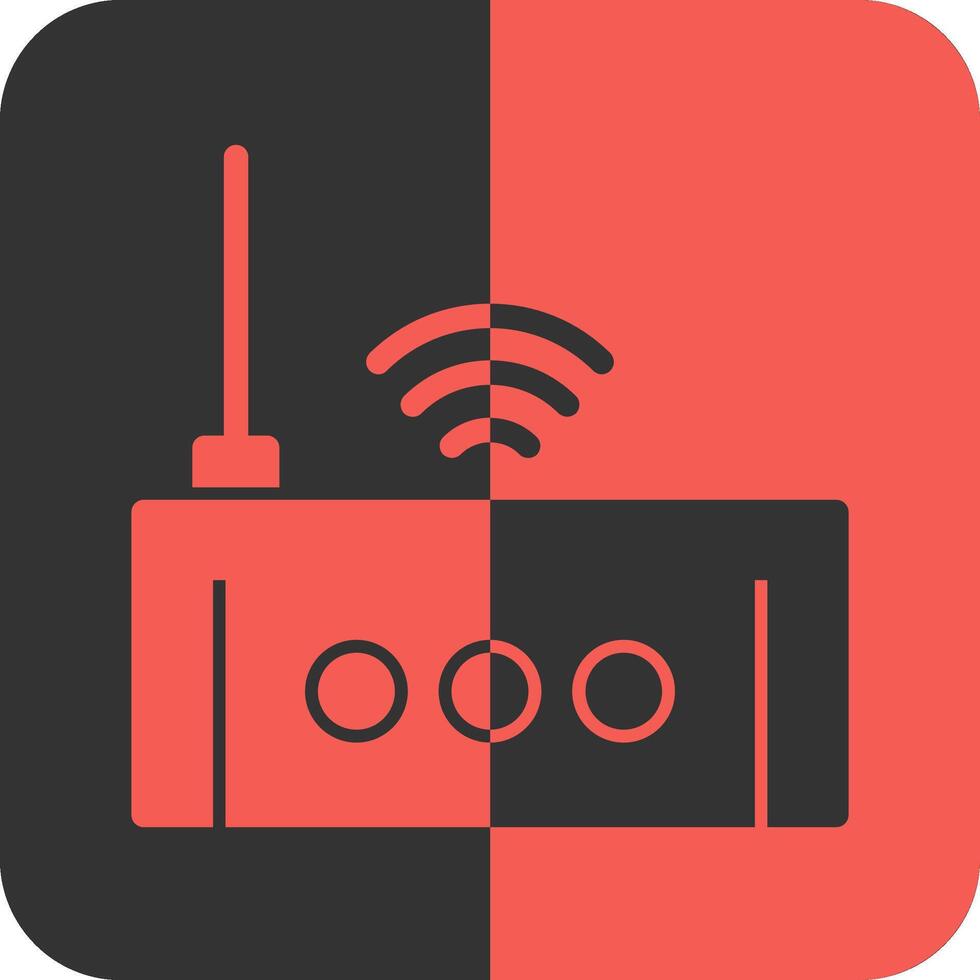 Wifi enrutador rojo inverso icono vector