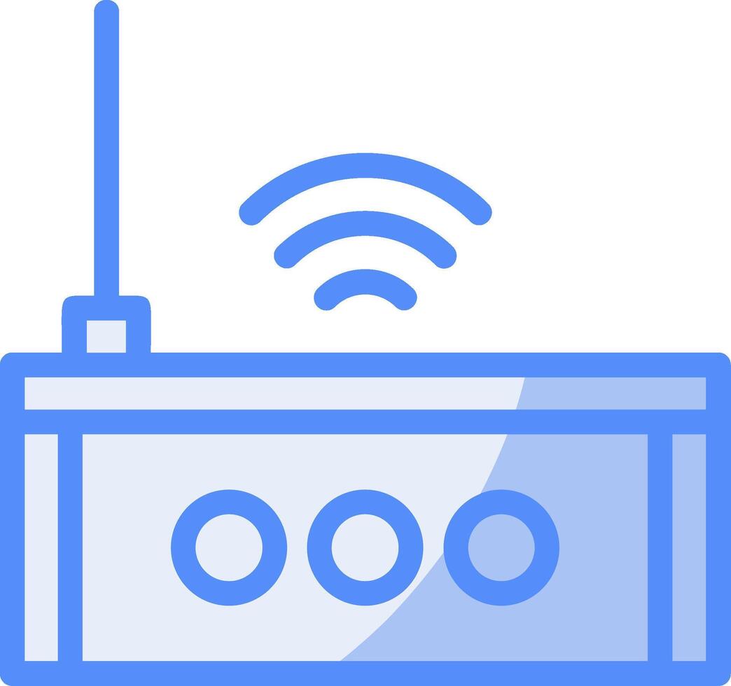 Wi-Fi Router Line Filled Blue Icon vector