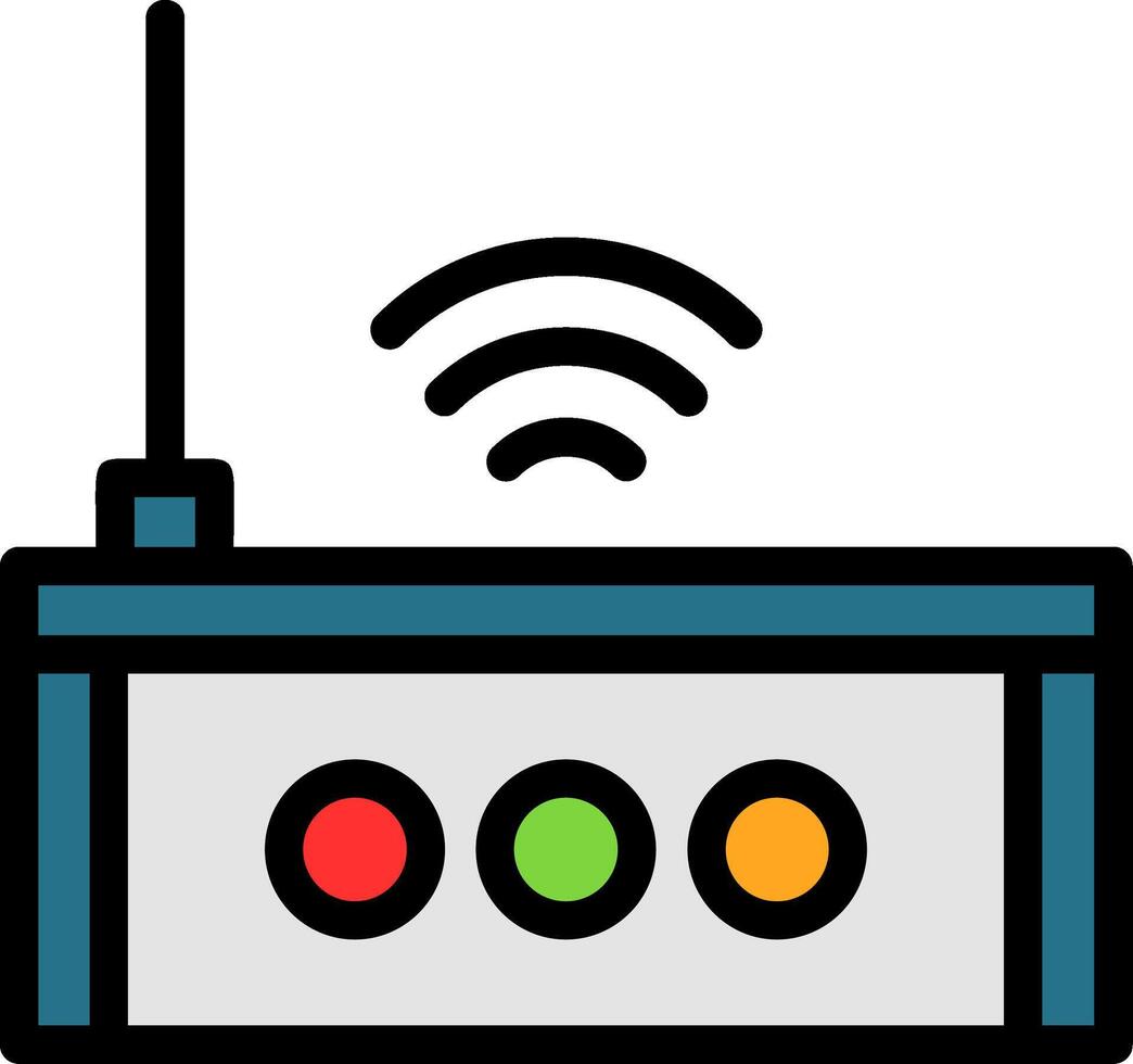 Wi-Fi Router Line Filled Icon vector