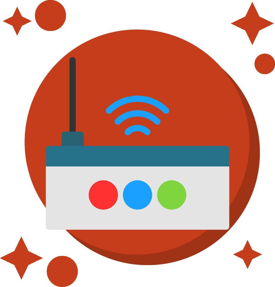 Wi-Fi Router Tailed Color Icon vector