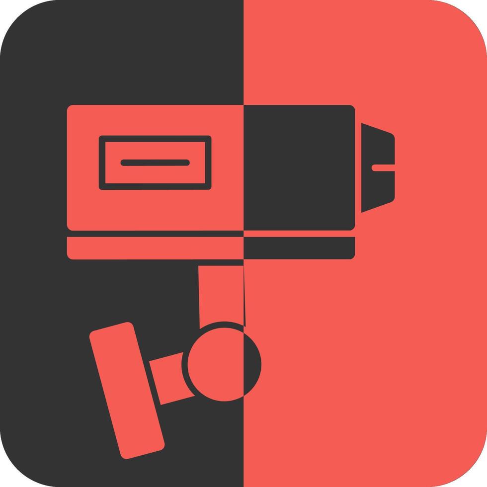 Security Camera Red Inverse Icon vector