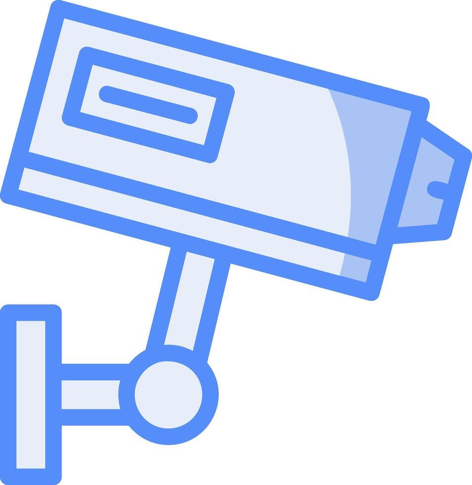 Security Camera Line Filled Blue Icon vector