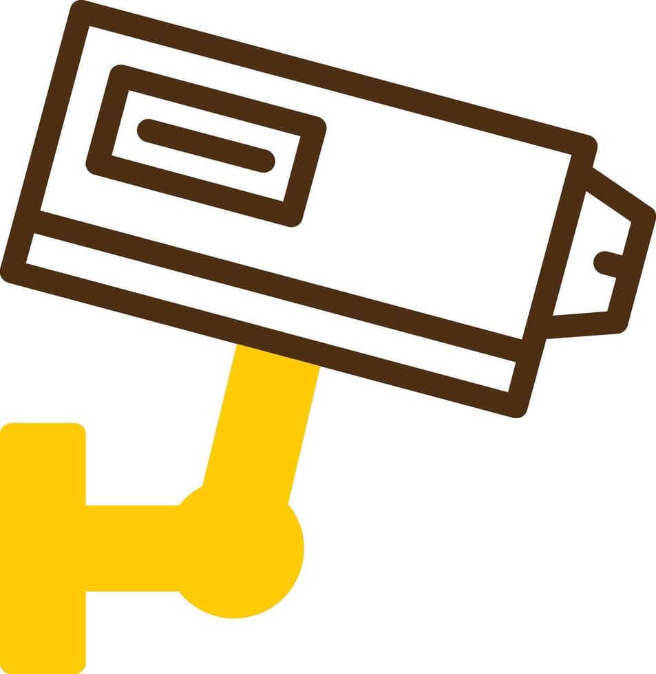 Security Camera Yellow Lieanr Circle Icon vector