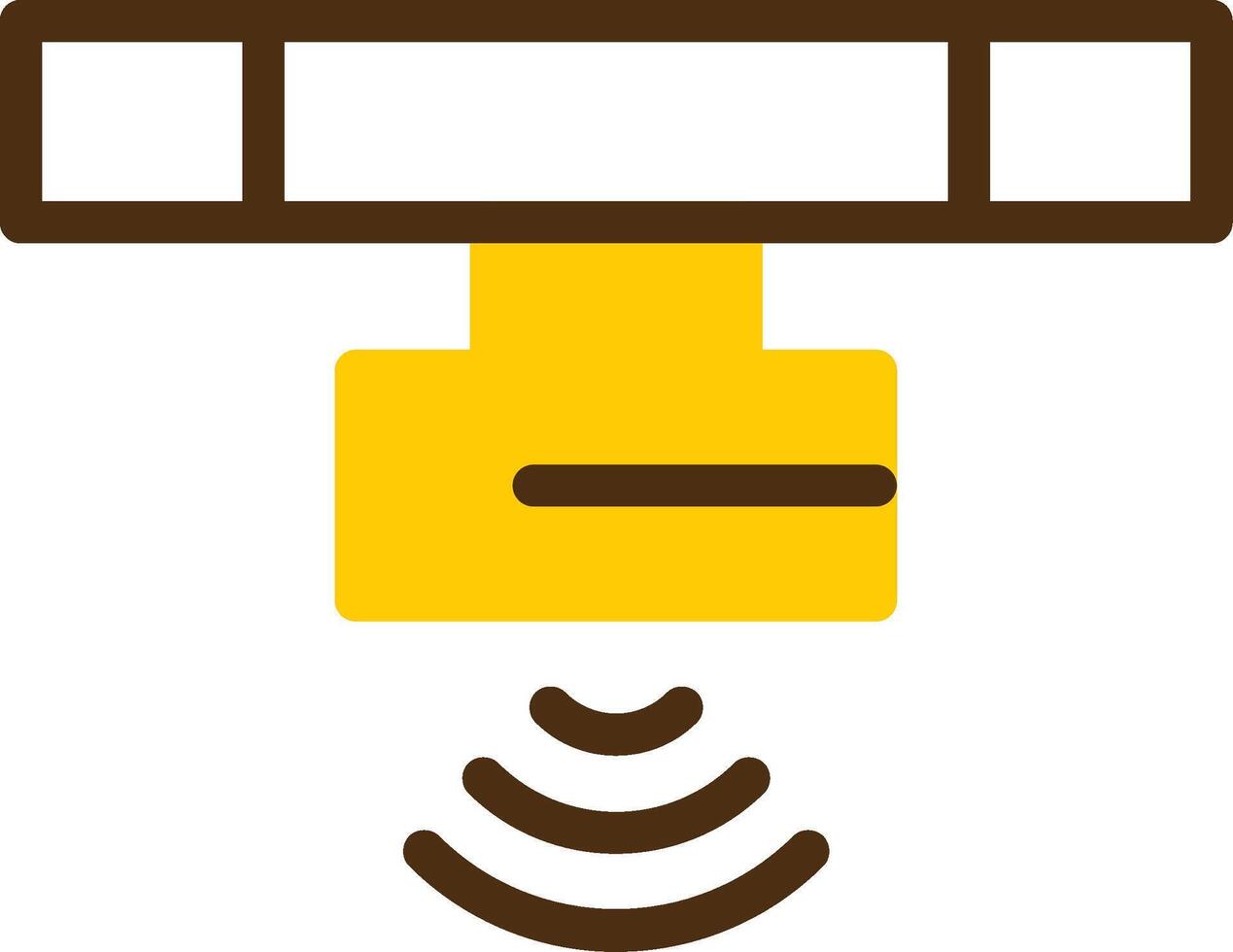 Motion Sensor Yellow Lieanr Circle Icon vector