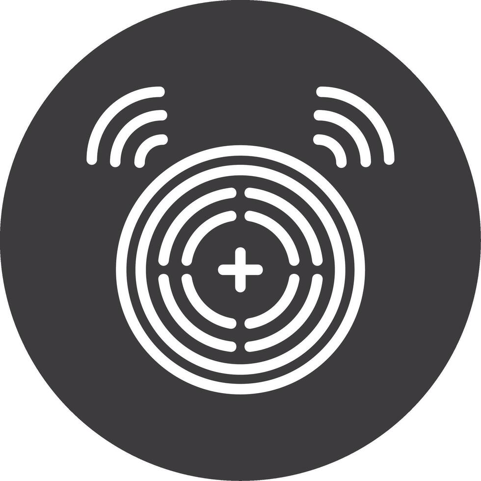 Smoke Alarm Outline Circle Icon vector