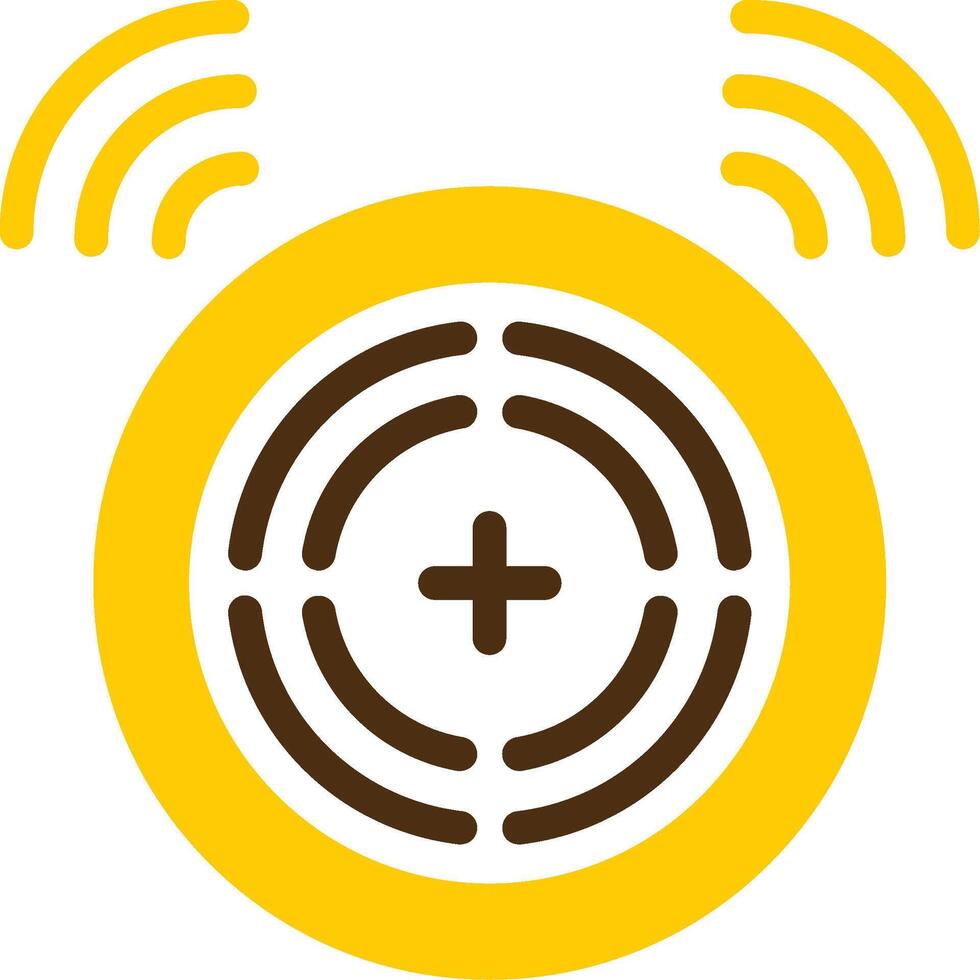 Smoke Alarm Yellow Lieanr Circle Icon vector