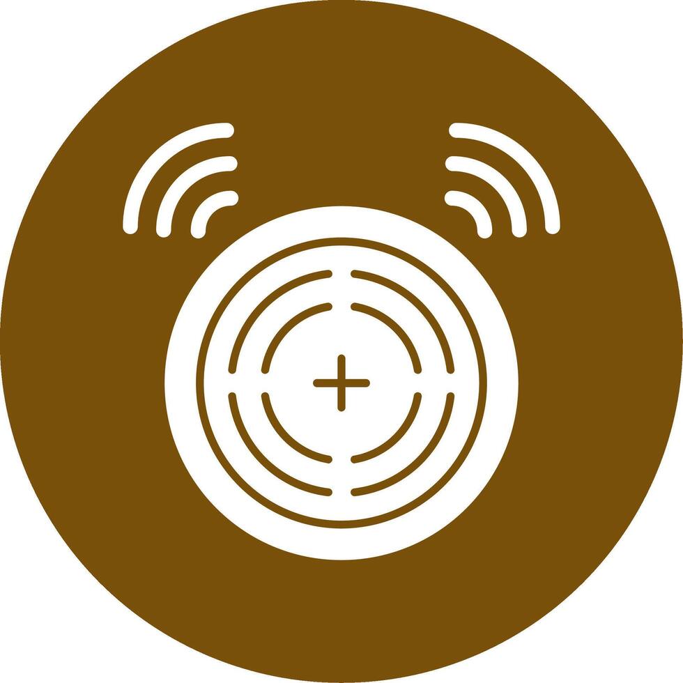 Smoke Alarm Glyph Circle Icon vector
