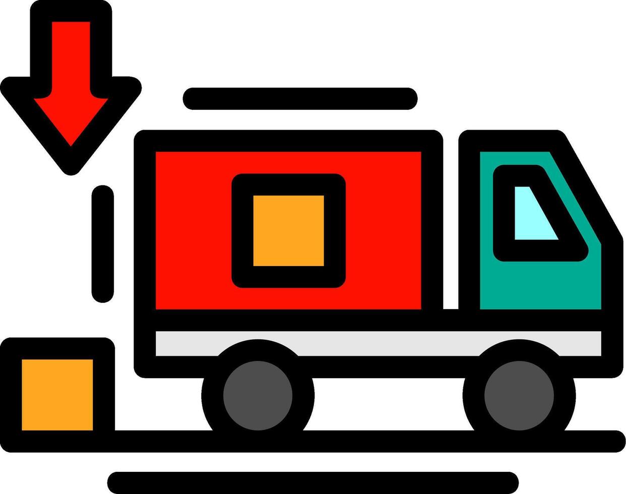 Unloading zone Line Filled Icon vector