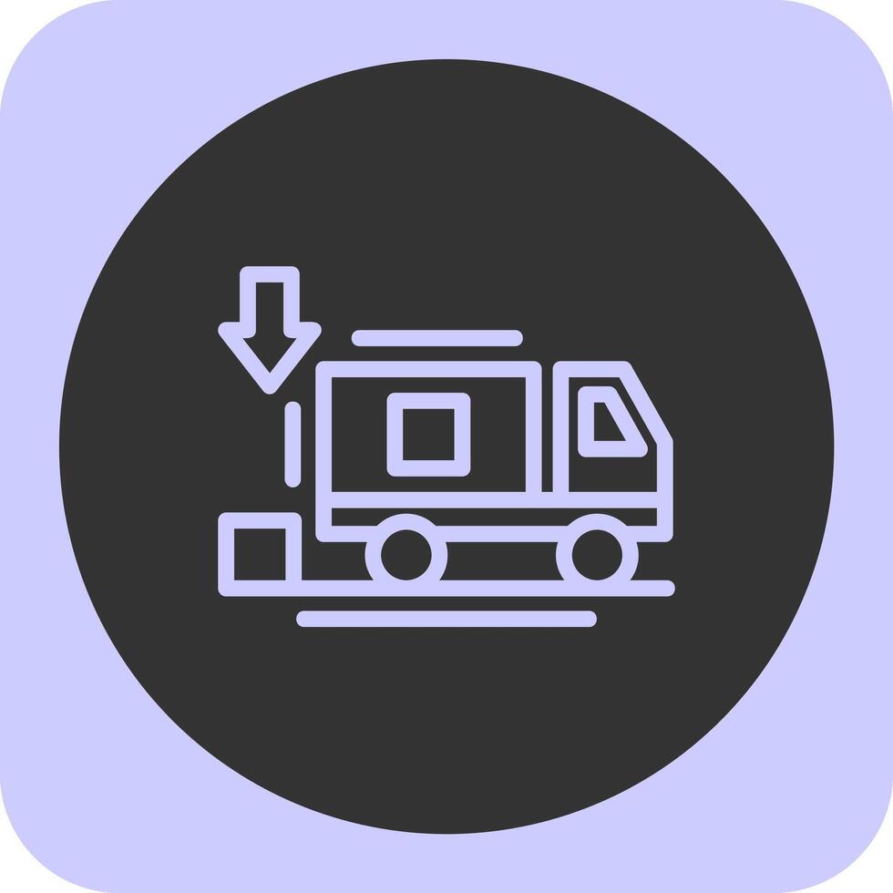 Unloading zone Linear Round Icon vector