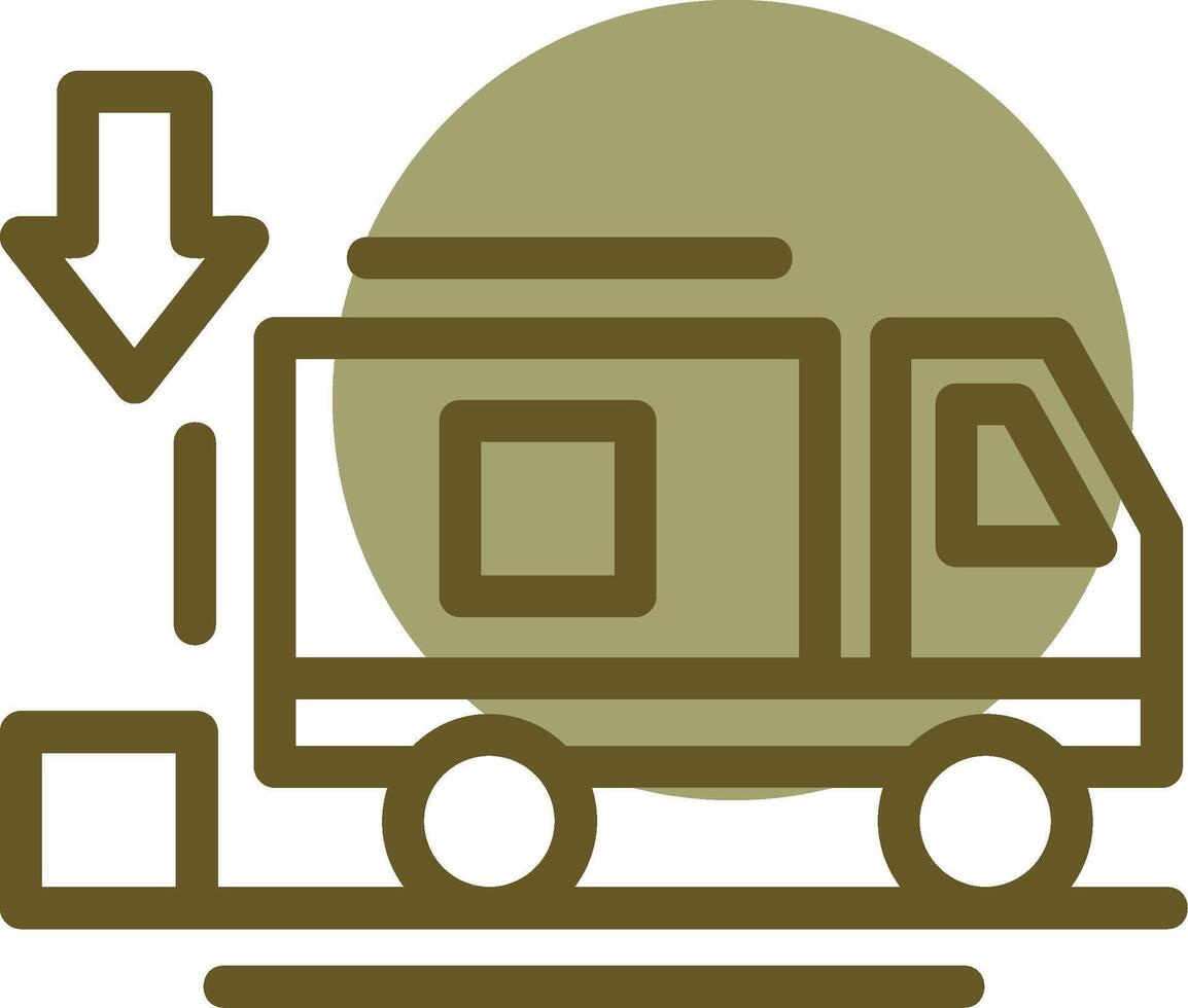 Unloading zone Linear Circle Icon vector