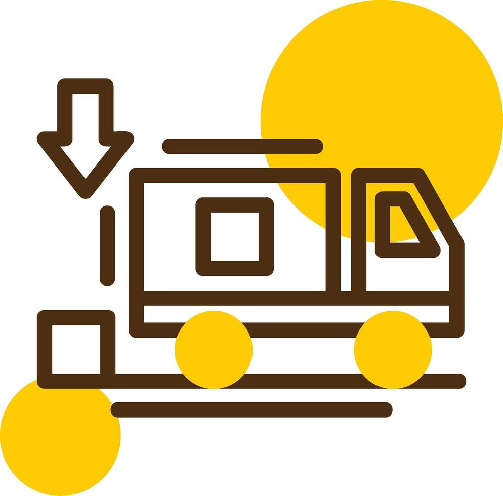 Unloading zone Yellow Lieanr Circle Icon vector