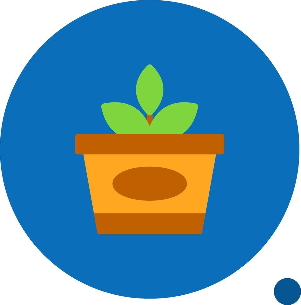 House Plant Flat Shadow Icon vector