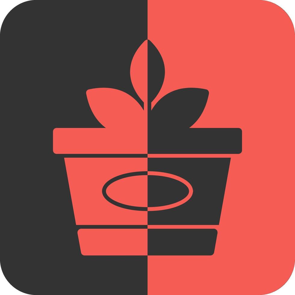 House Plant Red Inverse Icon vector