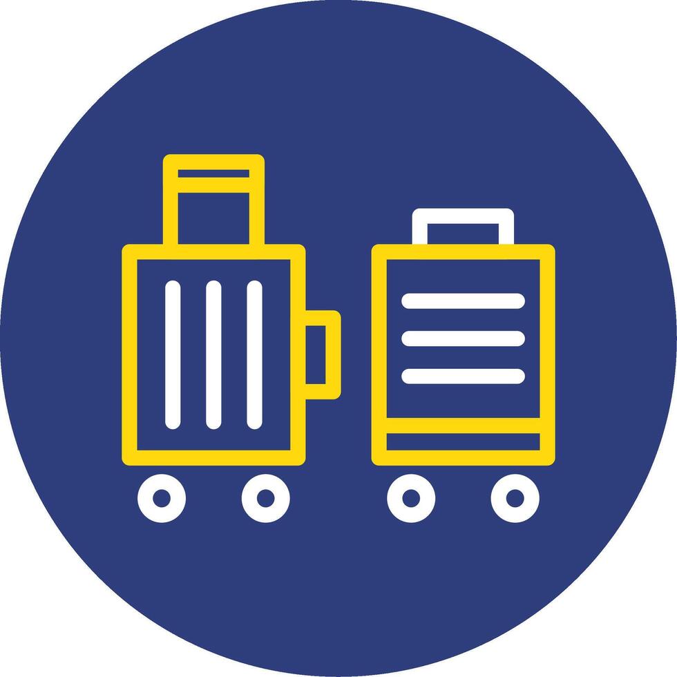 Suitcase packed for relocation Dual Line Circle Icon vector