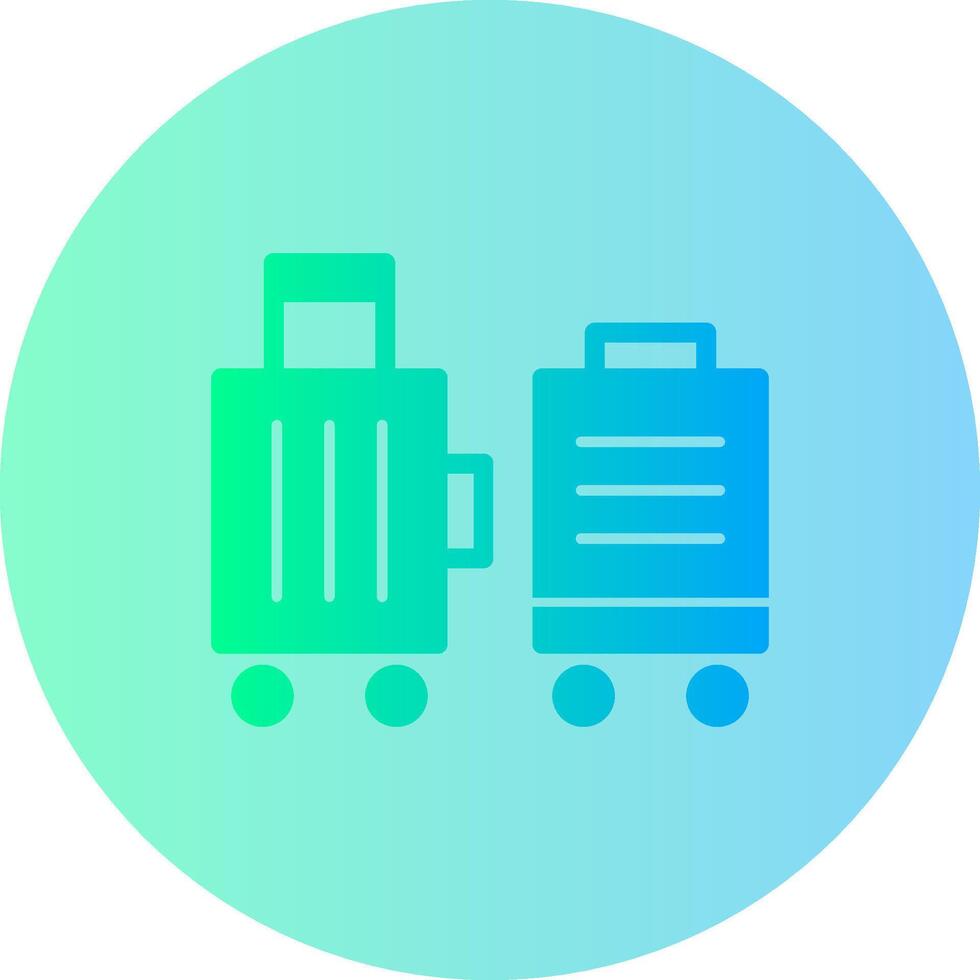 Suitcase packed for relocation Gradient Circle Icon vector