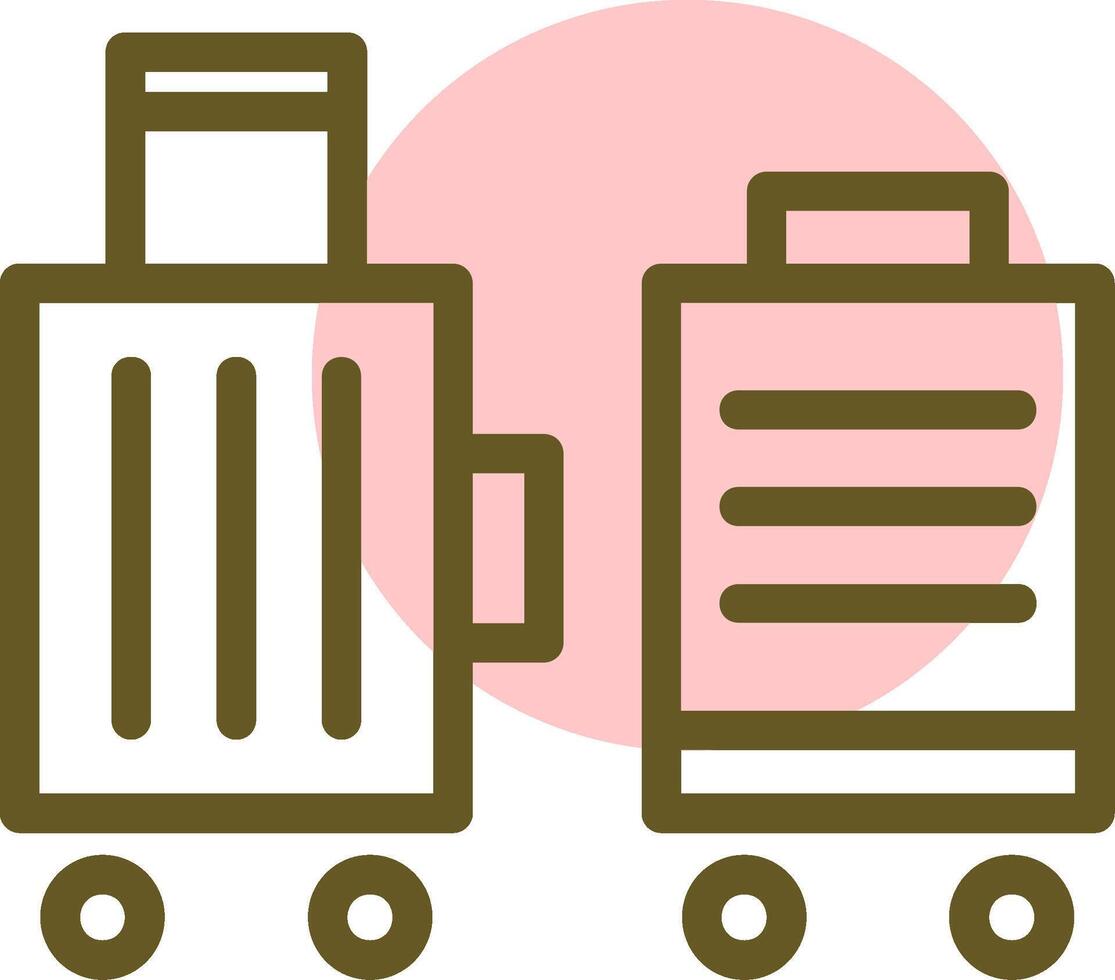 Suitcase packed for relocation Linear Circle Icon vector