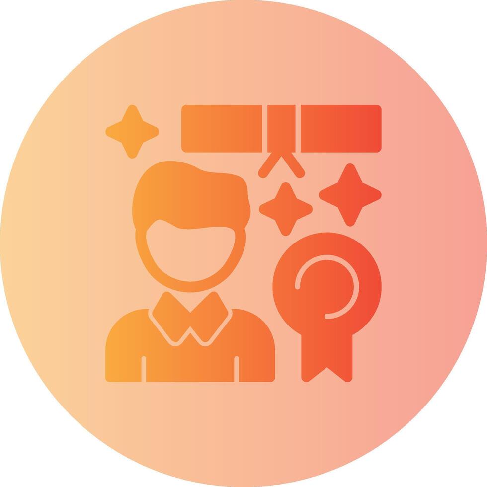 Person with a diploma indi Gradient Circle Icon vector
