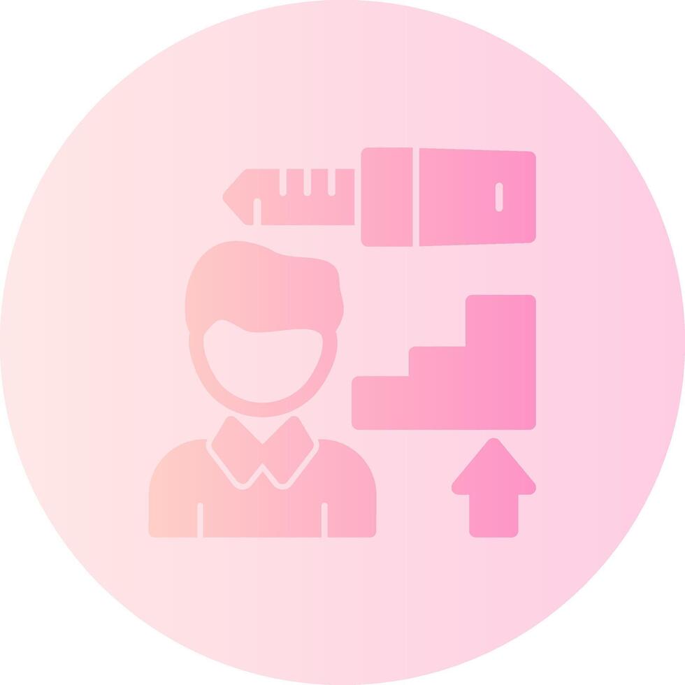 Person with a key representing opportunity Gradient Circle Icon vector