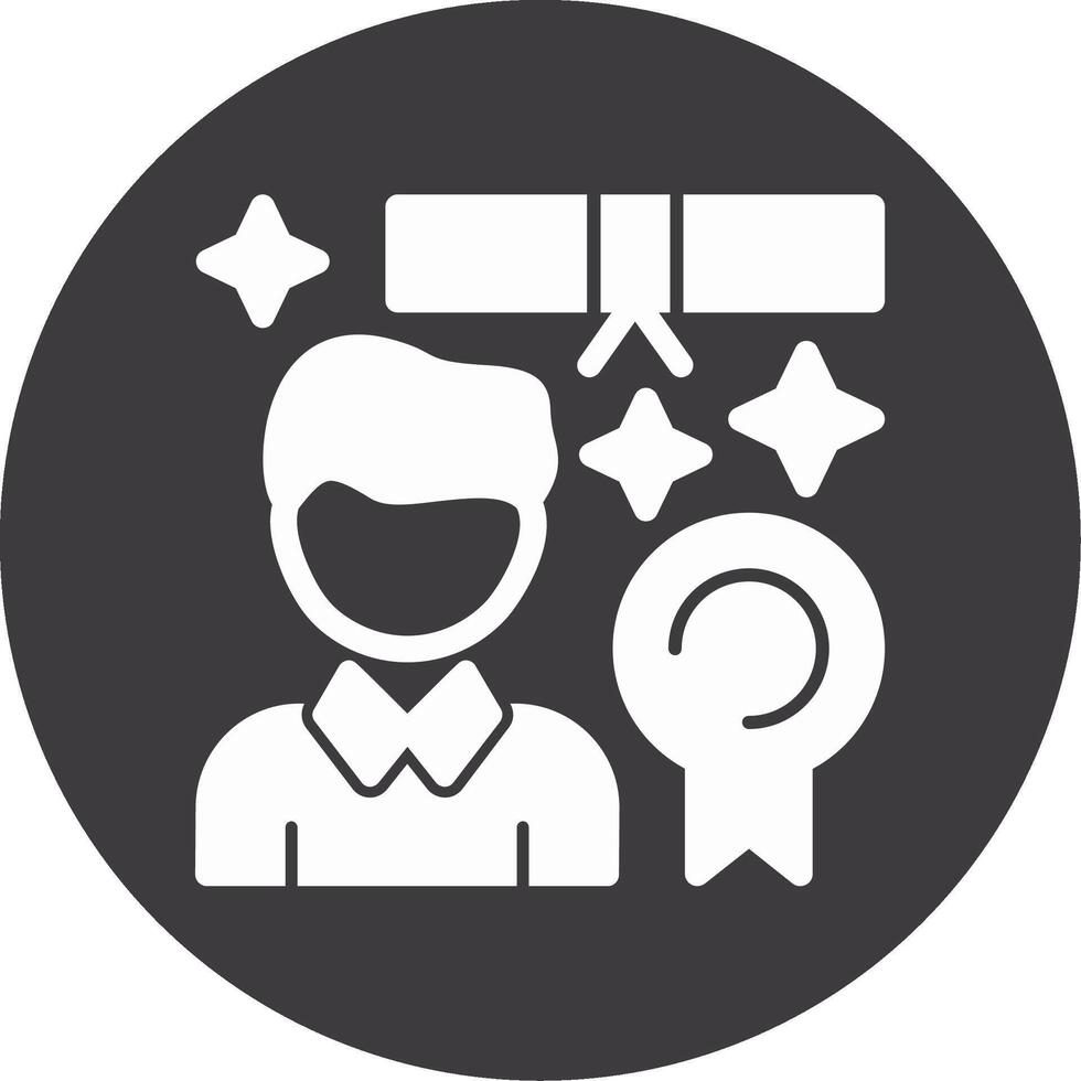 Person with a diploma indi Glyph Circle Icon vector
