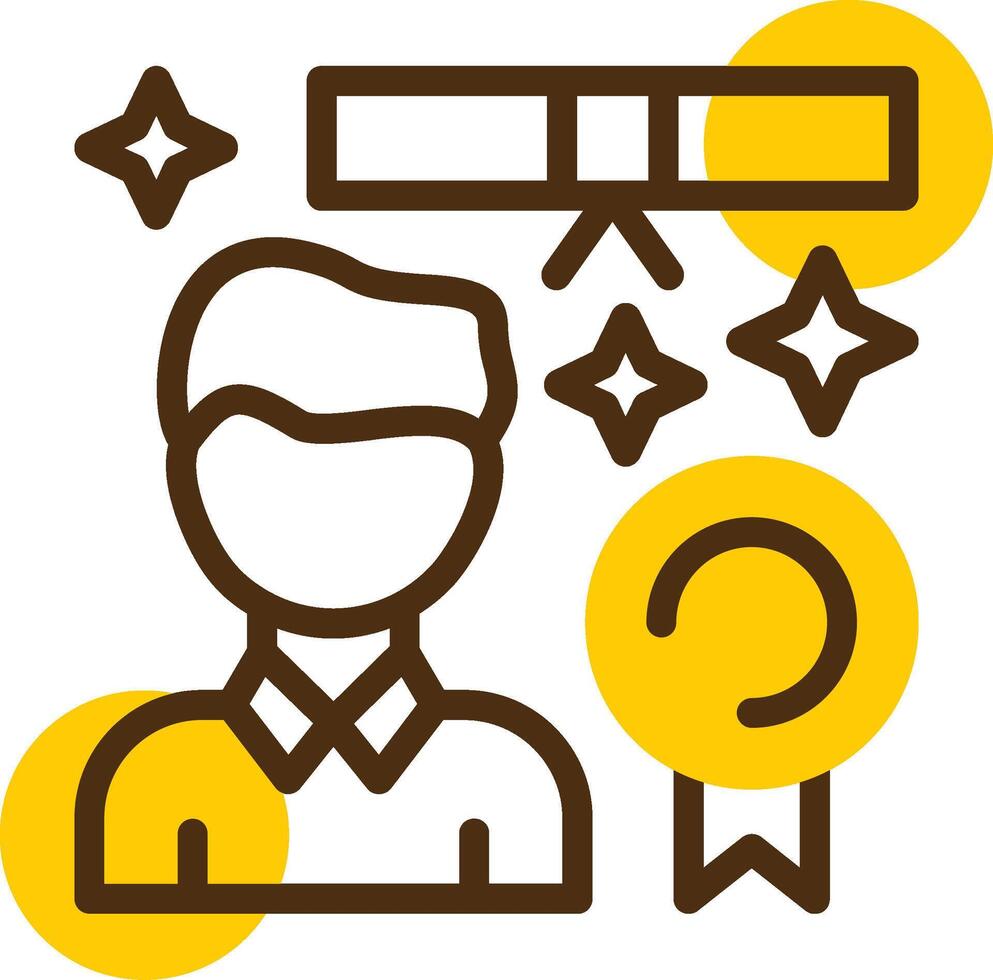 Person with a diploma indi Yellow Lieanr Circle Icon vector