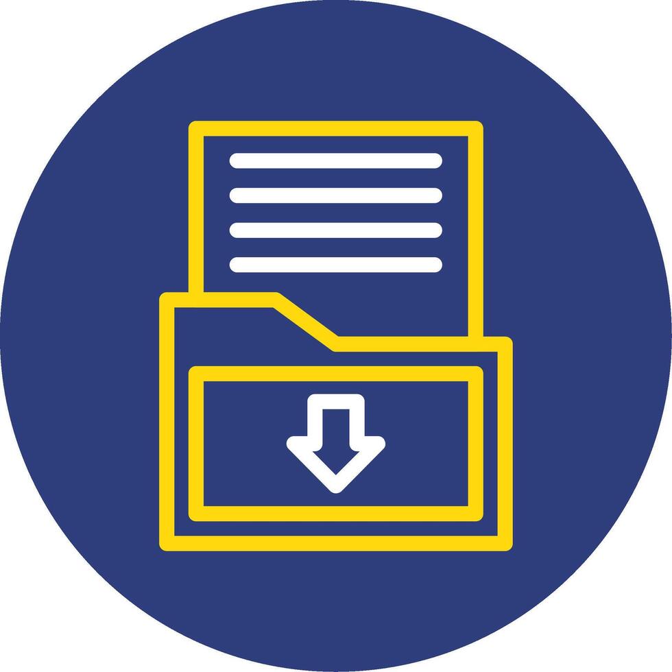 Folder with documents symbolizing organization Dual Line Circle Icon vector