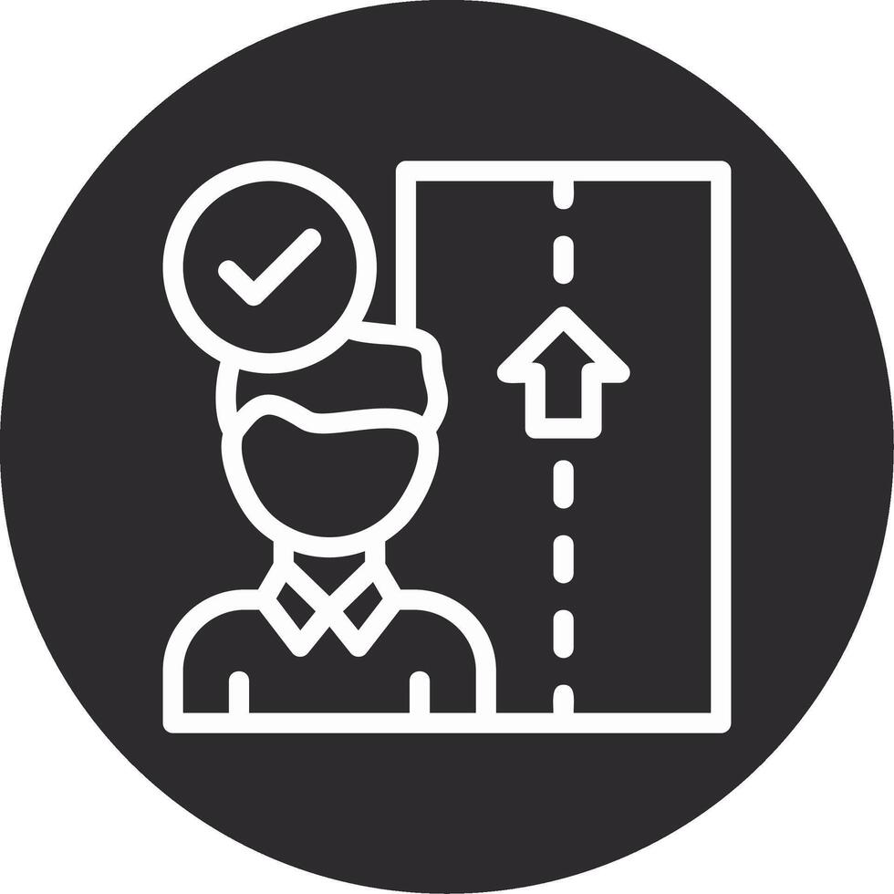 Person holding a Career Path sign Inverted Icon vector