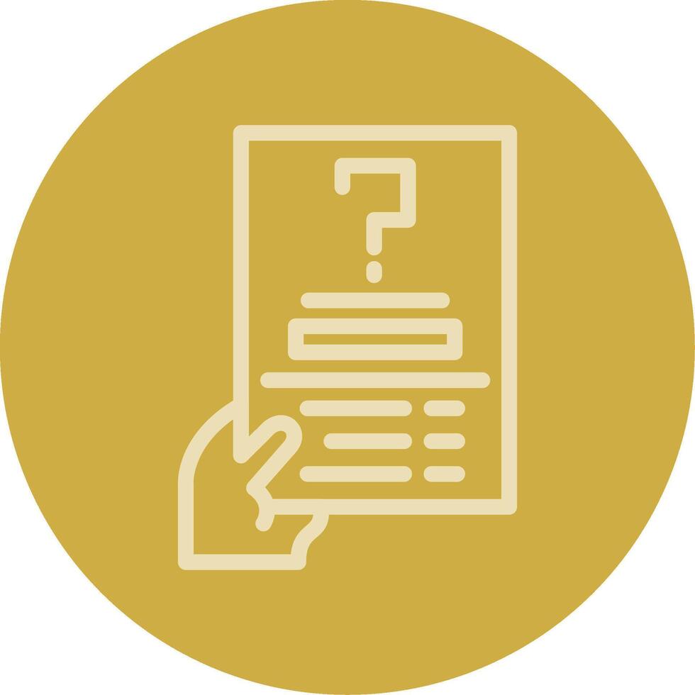 Hand with a question mark for information Line Multi color Icon vector