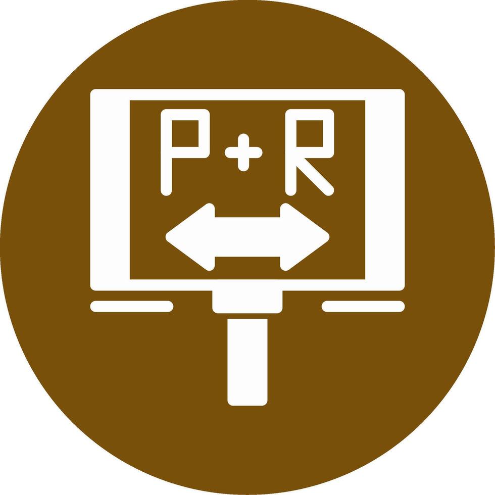 Park and ride Glyph Circle Icon vector