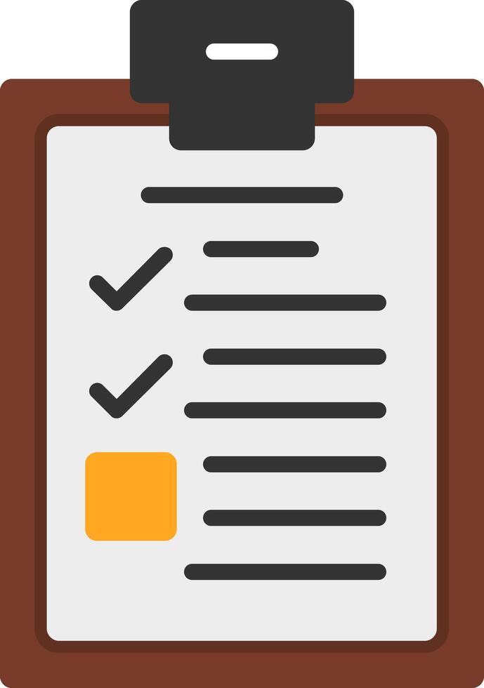Checkmark on a to-do list Flat Icon vector