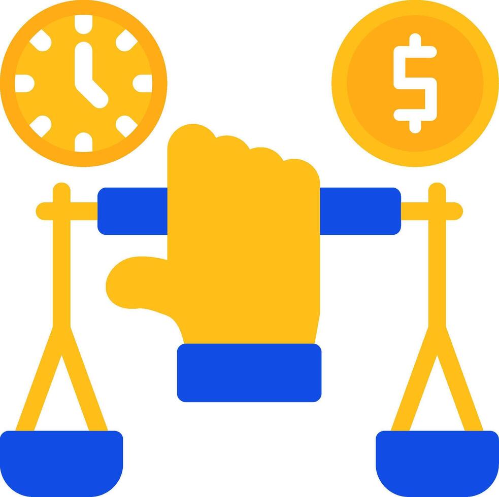 Hand holding a balance scale for negotiation Flat Two Color Icon vector
